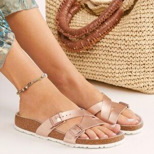 Anthropologie Birkenstock Yao Metallic Sandals 40